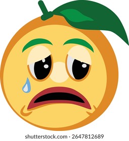 Sad Orange Expression Face Emoji