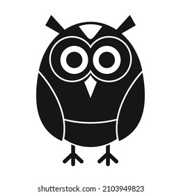 Sad owl black simple silhouette vector icon