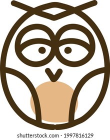 Sad owl, illustration, on a white background.