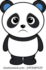 A Sad Panda Cartoon Illustration.