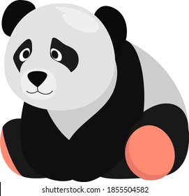 Sad panda, illustration, vector on white background