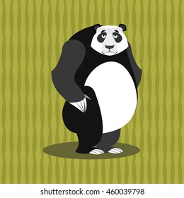 Sad panda. Sorrowful Chinese bear. Tragic wild animal.