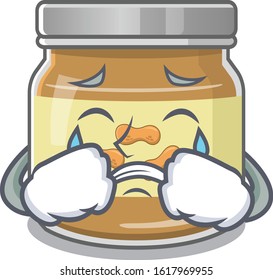 Sad of peanut butter cartoon mascot style