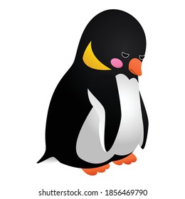 Sad penguin icon. Cartoon of sad penguin vector icon for web design isolated on white background