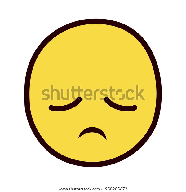 Sad Pensive Emoji Face Design Stock Vector (Royalty Free) 1950205672 ...