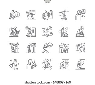 Sad people go to work Well-crafted Pixel Perfect Vector Thin Line Icons 30 2x Grid for Web Graphics and Apps. Simple Minimal Pictogram