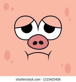 sad pig expression