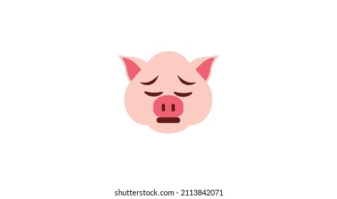 Sad piggy face emoticon icon.