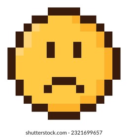 Trauriger Pixelart-Stil. Vektorsymbol