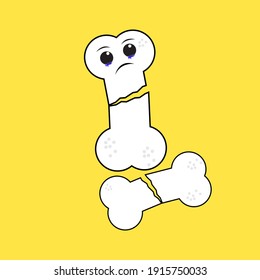 sad porous bones graphic vector design