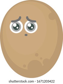 Sad potato, illustration, vector on white background.