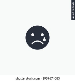 Sad, premium quality flat icon. Vector logo concept for web graphics, EPS 10