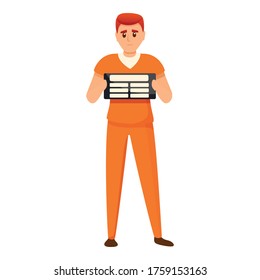 Sad prison clapper icon. Cartoon of sad prison clapper vector icon for web design isolated on white background