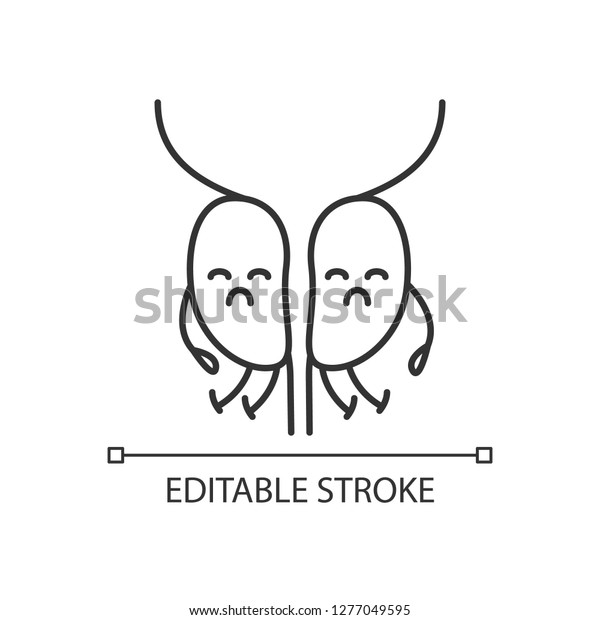 Sad Prostate Gland Character Linear Icon Stock Vector (Royalty Free ...