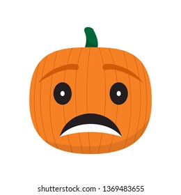 Sad pumpkin cartoon imag. Vector illustration design
