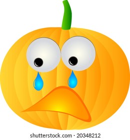 sad pumpkin vector illustration