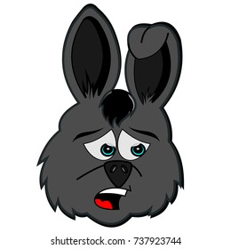 Sad Rabbit Cartoon Illustration