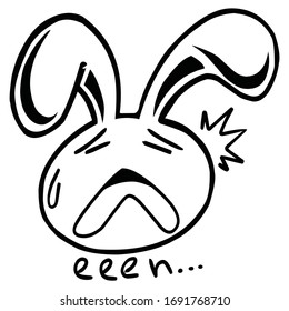 Sad rabbit emoticon in