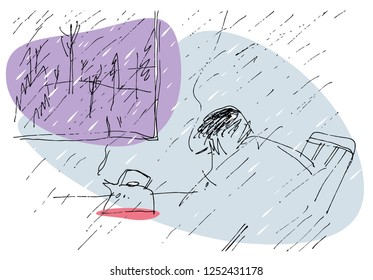 Sad Rainy Day - Color Version
