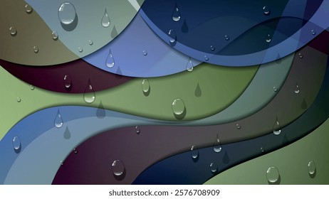 Sad rainy wallpaper with 3D effect. An excellent background for advertising, posters, postcards, business cards, corporate attributes and your other projects. Vector.