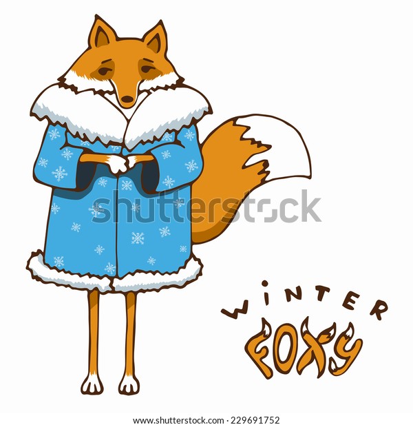 Sad Red Foxy Fur Coat Eps8 のベクター画像素材 ロイヤリティフリー