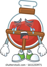 Sad of red potion cartoon mascot style