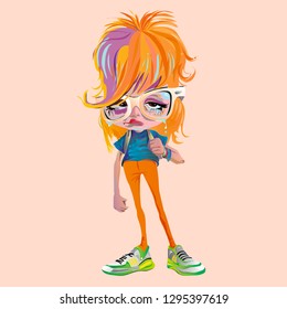 sad red-haired girl