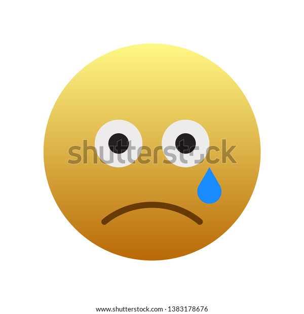 Sad Relieved Face Social Media Emoji Stock Vector (Royalty Free ...