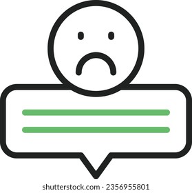 Sad Review Icon image. Suitable for mobile application.