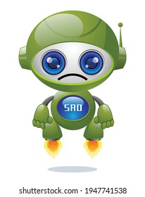 sad robot emoticon vector design