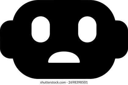 Símbolo triste de la cara del robot que expresa el concepto de tecnología de emoción negativa Vector