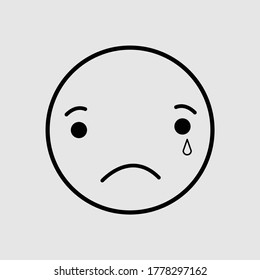 sad round emoji vector design