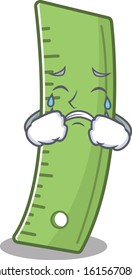 Sad of ruler cartoon with mascot style
