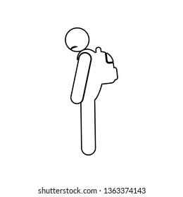 sad schoolboy icon. Element of back to school for mobile concept and web apps icon. Outline, thin line icon for website design and development, app development