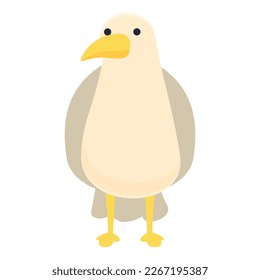 Sad seagull icon cartoon vector. Sea bird. Cute funny