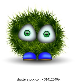 sad shaggy green creature