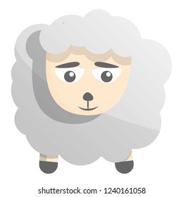 Sad sheep icon. Cartoon of sad sheep vector icon for web design isolated on white background