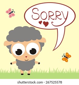 Sad sheep says sorry