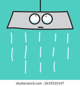 Sad Shower Crying Concept Cartoon Character illustration