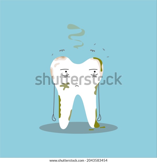 Sad Sick Tooth Bad Smelly Tooth Stock Vector (Royalty Free) 2043583454 ...