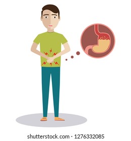 Sad Sick Young Man Food Poisoning Stock Vector (Royalty Free ...