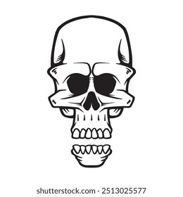 sad skull hand drawn llustration