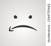 Sad smile by Amazon logo. E-commerce hater sign. Angry icon. Hater protest sign. Arrow logotype. Bad prime delivery. Vector illustration.