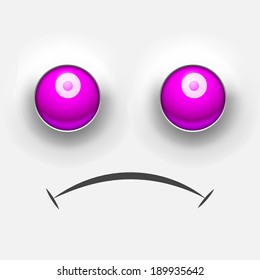sad smile emotion. Vector illustration 