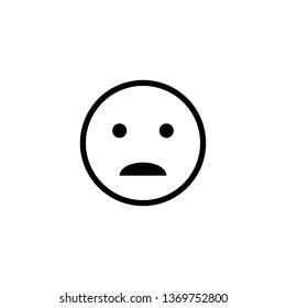 Sad smile icon isolated on white background. Vector illustration.