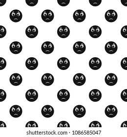 Sad smile pattern vector seamless repeating for any web design