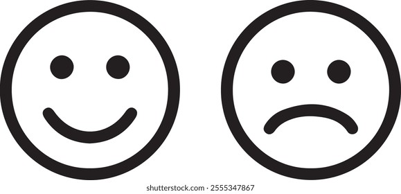 sad and smile vector icon symboll design