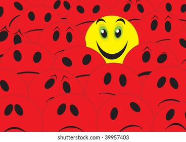 Sad smile. Vector illustration