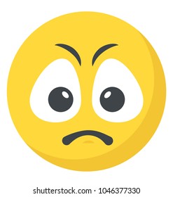 Sad smiley face, depressed concept