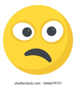 Sad smiley face, depressed concept